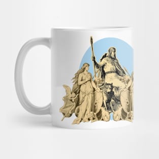 Odin Father God with Valkyrie Daughters Mug